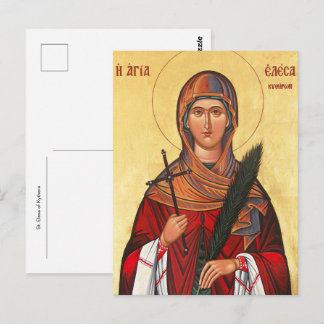 S:t Elesa av Kythera ortodox kristen ikon Vykort