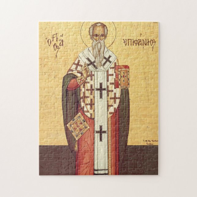 S:t Epiphanios av Cypern Ortodox kristen ikon  Pussel (Vertikal)