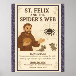 S:t Felix Spiders Webben katolska Saint Game-skylt Poster