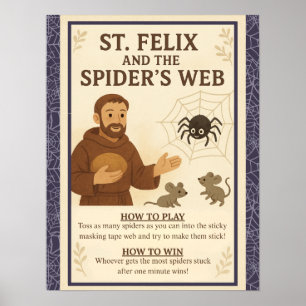 S:t Felix Spindelnät Katolsk Helgonlek skylt