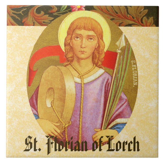 S:t Florian av Lorch (PM 03) Kakelplatta (Framsidan)