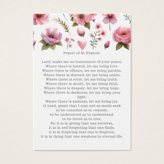 S:t Francis, borgmästare Visitkort (Framsidan)