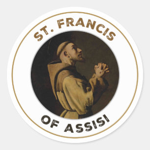 S:t Franciskus av Assisi Be för Oss Runt Klistermärke