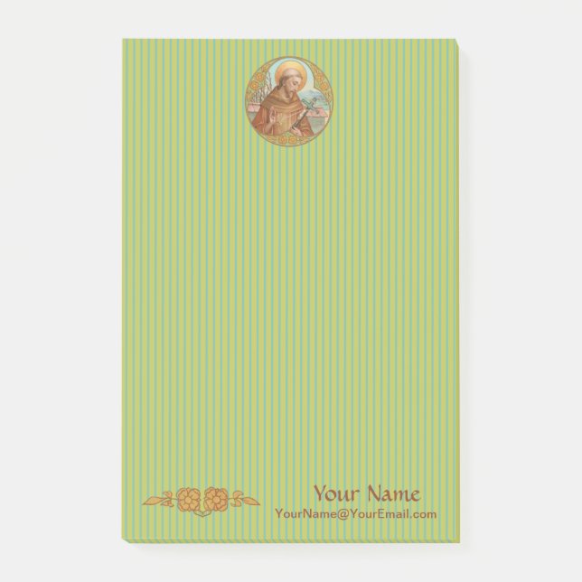 S:t Franciskus av Assisi (BK 002) 4"x6" Post-it Block (Framsida)