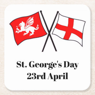 S:t George's Day Patriotic Underlägg Papper Kvadrat