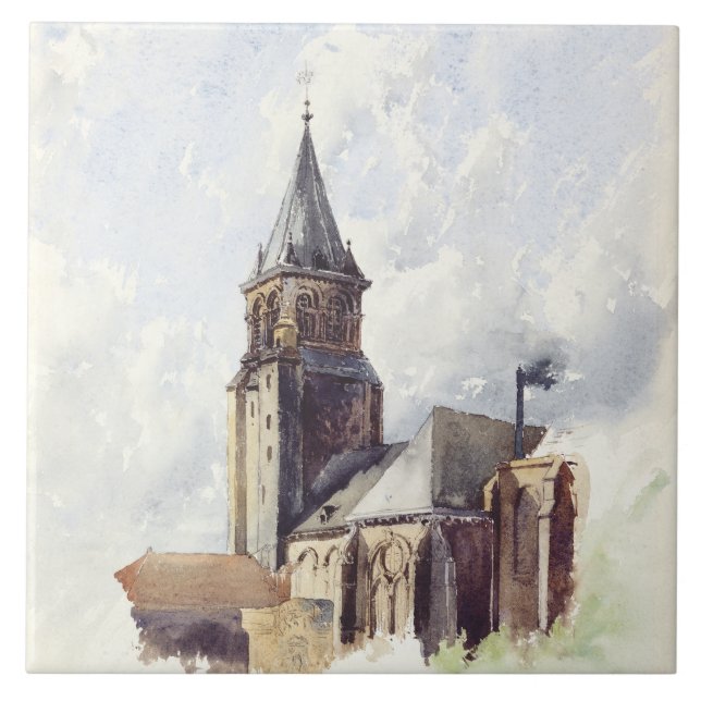 S:t Germain des Pres-kyrkan Paris Kakelplatta (Framsidan)