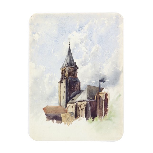 S:t Germain des Pres-kyrkan Paris Magnet (Vertikal)