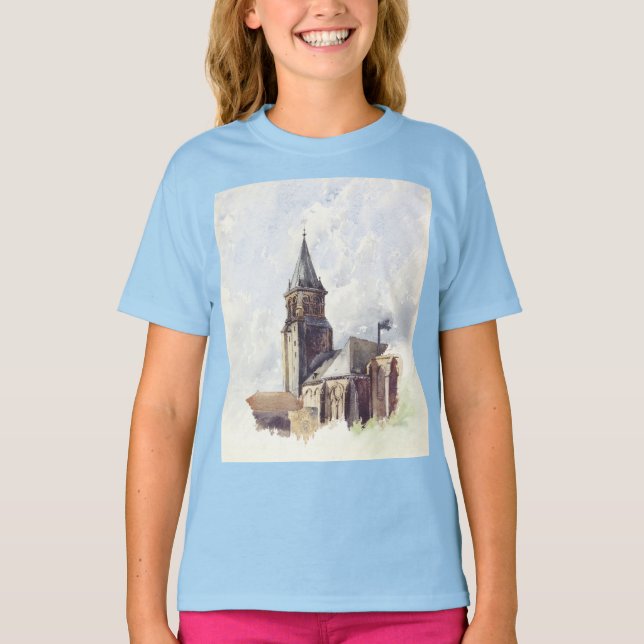 S:t Germain des Pres-kyrkan Paris T Shirt (Framsida)