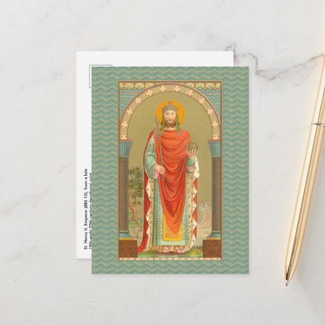 S:t Henrik II, kejsare (BBS 10) Vykort (Fram/Back In Situ)