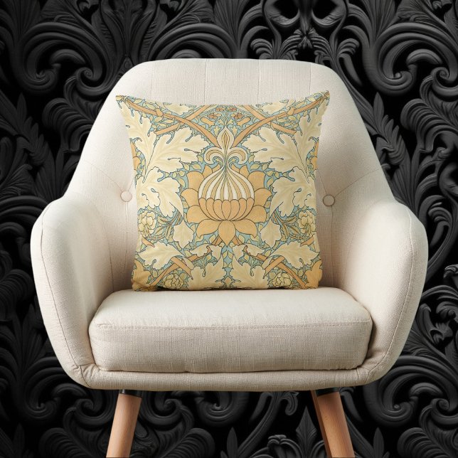 S:t James av William Morris, Akantusblad Kudde (St. James by William Morris, Textile Pattern Throw Pillow)