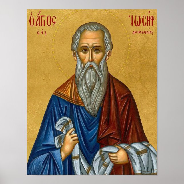 S:t Josef från Arimataea Ortodox ikontryck Poster (Framsidan)
