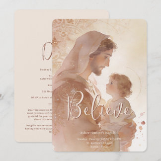 S:t Joseph Baby Jesus kristen dop LPM26 Inbjudningar