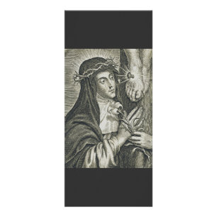 S:t Katarina av Siena Korsfästelse Art Noir Tro Reklamkort