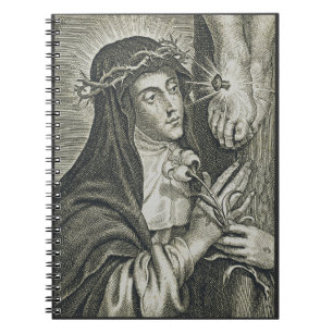 S:t Katarina av Siena Korsfästelsen Art Noir Tro Anteckningsbok