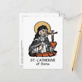 S:t Katarina av Siena med krucifixprydd hjärta Vykort