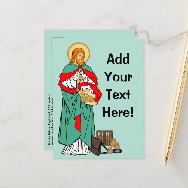 S:t Lukas, älskade läkare (RLS 08; MedVers.) Vykort (Fram/Back In Situ)