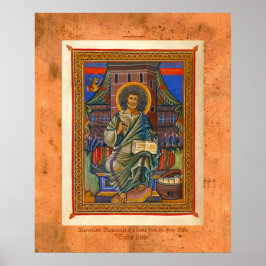 S:t Luke Illuminated Medieval Religiösa Art Skriv  Poster