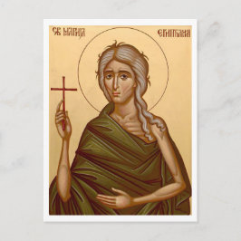 S:t Maria av Egypten Ortodox Kristna Ikon Vykort