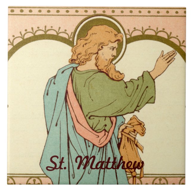 S:t Matteus aposteln (RLS 10) Kakelplatta (Framsidan)