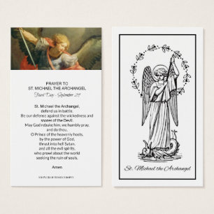 S:t Michael, Heliga-kortet för Archangel Prayer Visitkort