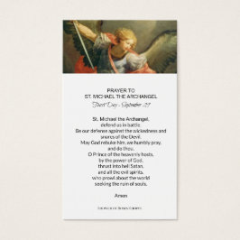 S:t Michael, Heliga-kortet för Archangel Prayer Visitkort