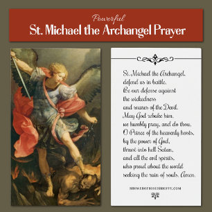S:t Michael, Heliga-kortet för Archangel Prayer Visitkort