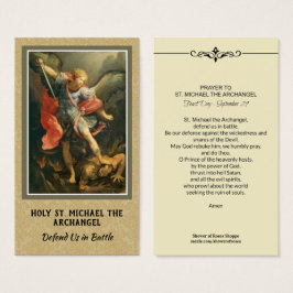 S:t Michael, Heliga-kortet för Archangel Prayer Visitkort