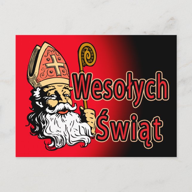 S:t Nicholas Wesolych Swiat-vykort Vykort (Framsida)