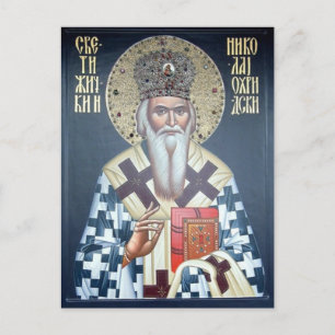 S:t Nikolai av Zhicha ortodox kristen ikon Vykort