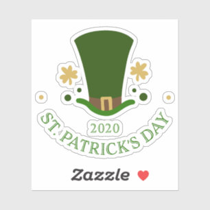 S:t Patrick dag ber hat & shamrock Klistermärken