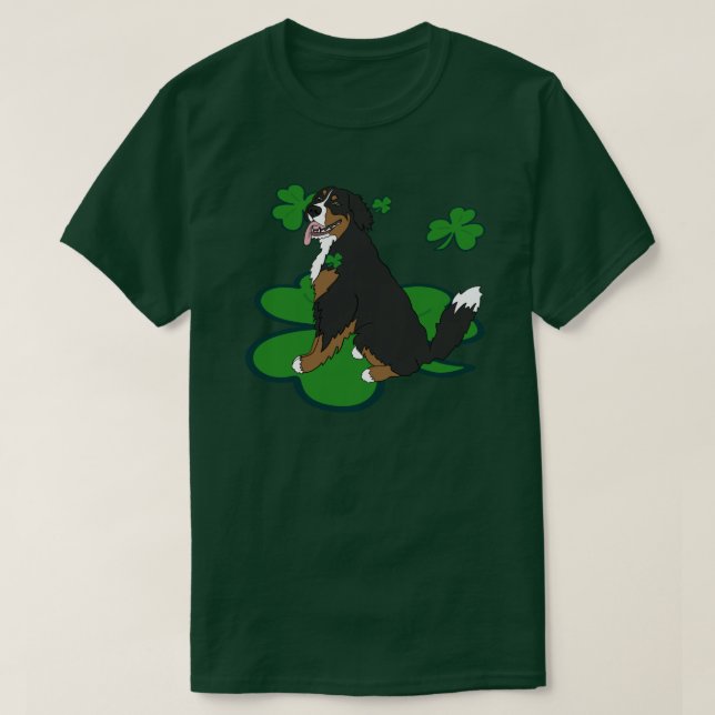 S:t Patrick-dagen Bernese Mountain Hund T Shirt (Design framsida)