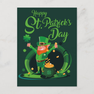 S:t Patrick-dagen Leprechaun-vykort Helg Vykort