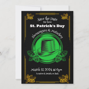 S:t Patrick-dagen Party Spara datuminbjudan Inbjudningar