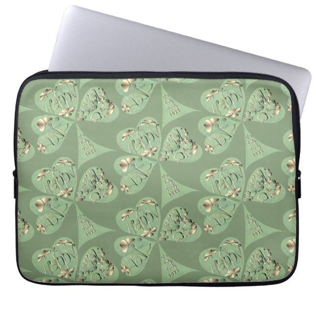 S:t Patrick-Dagen Shamrocks Laptop Fodral (Framsidan)