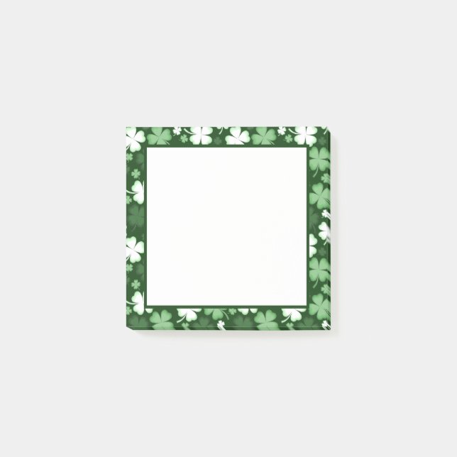 S:t Patrick-Dagen Shamrocks Post-it Block (Framsida)