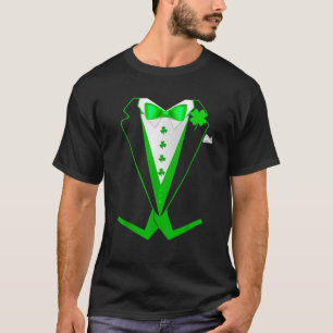 S:t Patrick-dagen Tuxedo Cute Funny Costume för ma T Shirt