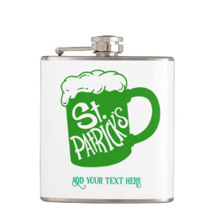 S:t Patrick-Day-Anpassningsbar-kolv Grönt Beer Mug Fickplunta
