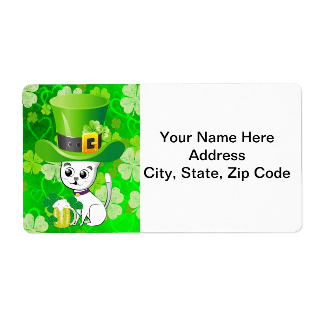S:t Patrick-Day-etiketter Cat Beer Fraktsedel (Framsidan)