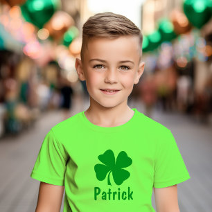 S:t Patrick Day Grönt Shamrock Personlig Namn T-shirt
