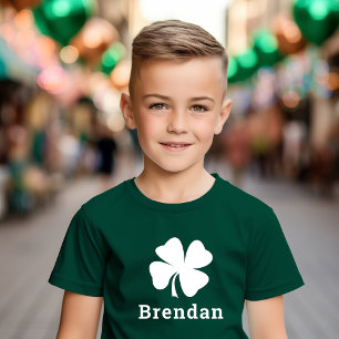 S:t Patrick Day Grönt Shamrock Personlig Namn Tee