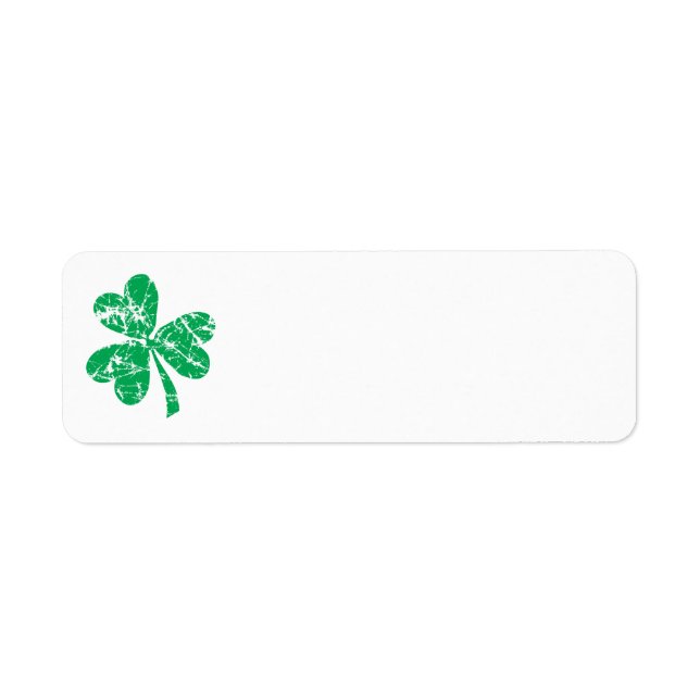 S:t Patrick Day Grönt Shamrock Returadress Etikett (Framsidan)