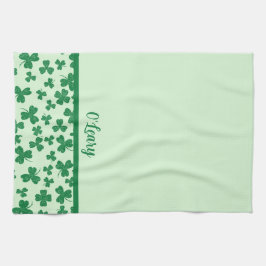 S:t Patrick Day-Grönten Shamrock Monogrammed Kökshandduk