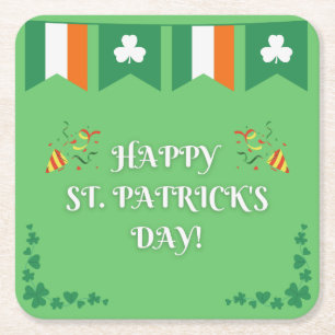 S:t Patrick Day-Grönten Underlägg Papper Kvadrat