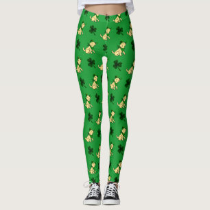 S:t Patrick Day Gult Labrador Puppy Leggings