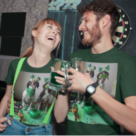 S:t Patrick Day Hundar Redo till Party Mörk T-Shir Tee Shirt