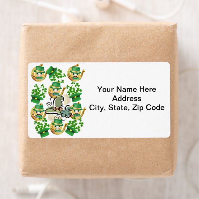 S:t Patrick Day Labels Horseshoe Fraktsedel (Insitu)