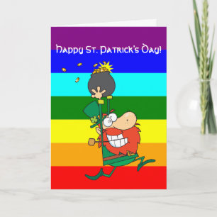 S:t Patrick Day lustig Tecknad Personlig Kort