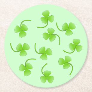 S:t Patrick Day Shamrock Papper Underlägg Rund