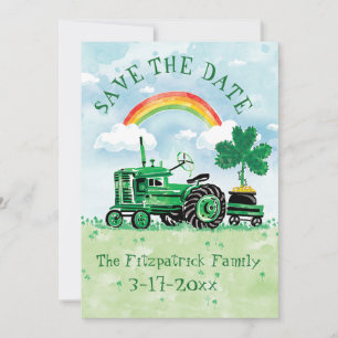 S:t Patrick Day Vintage Tractor Spara datum Datumet
