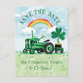 S:t Patrick Day Vintage Tractor Spara datum Meddelande Vykort
